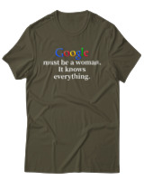 T-Shirt Unisex - Google Must Be Woman - Color Thumbnail Χακί