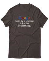 T-Shirt Unisex - Google Must Be Woman - Color Thumbnail Καφέ