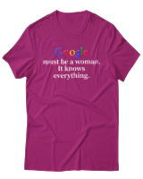 T-Shirt Unisex - Google Must Be Woman - Color Thumbnail Φουξια