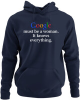 Φούτερ με κουκούλα - Google Must Be Woman - Color Thumbnail Navy Blue