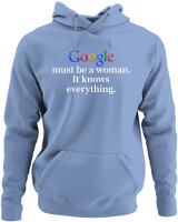Φούτερ με κουκούλα - Google Must Be Woman - Color Thumbnail Blue Carolina
