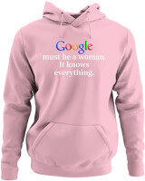 Φούτερ με κουκούλα - Google Must Be Woman - Color Thumbnail Pink