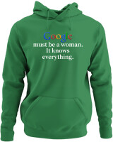 Φούτερ με κουκούλα - Google Must Be Woman - Color Thumbnail Kelly Green
