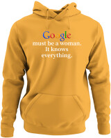Φούτερ με κουκούλα - Google Must Be Woman - Color Thumbnail Κίτρινο Χρυσό