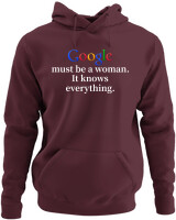 Φούτερ με κουκούλα - Google Must Be Woman - Color Thumbnail Marron