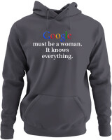 Φούτερ με κουκούλα - Google Must Be Woman - Color Thumbnail Ανθρακί