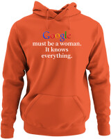 Φούτερ με κουκούλα - Google Must Be Woman - Color Thumbnail Orange