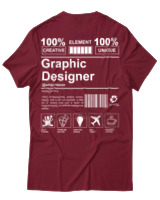 T-Shirt Unisex - Graphic Designer - Color Thumbnail Σκούρο Κόκκινο