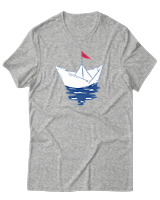 T-Shirt Unisex - Greek Boat - Color Thumbnail Γκρι Μελανζέ