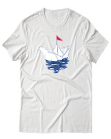 T-Shirt Unisex - Greek Boat - Color Thumbnail Άσπρο