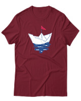 T-Shirt Unisex - Greek Boat - Color Thumbnail Σκούρο Κόκκινο