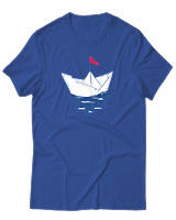 T-Shirt Unisex - Greek Boat - Color Thumbnail Μπλε Ρουά