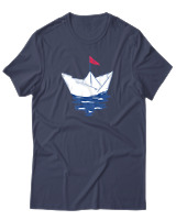 T-Shirt Unisex - Greek Boat - Color Thumbnail Μπλε Γκρι