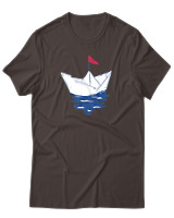 T-Shirt Unisex - Greek Boat - Color Thumbnail Καφέ