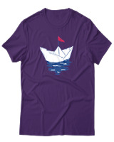T-Shirt Unisex - Greek Boat - Color Thumbnail Σκούρο Μωβ