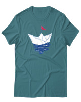 T-Shirt Unisex - Greek Boat - Color Thumbnail Μπλε Πράσινο