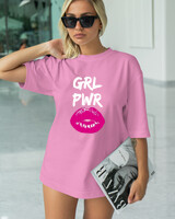 T-Shirt Classic - Grl Power Lips - Color Thumbnail PINK