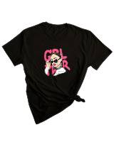 T-Shirt Woman Fashion Γυναικείο - Grl Power - Color Thumbnail BLACK