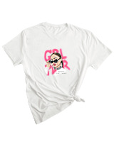 T-Shirt Woman Fashion Γυναικείο - Grl Power - Color Thumbnail WHITE