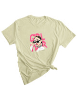 T-Shirt Woman Fashion Γυναικείο - Grl Power - Color Thumbnail SAGE GREEN