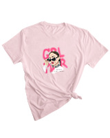 T-Shirt Woman Fashion Γυναικείο - Grl Power - Color Thumbnail PALE PINK
