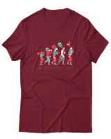 T-Shirt  Γυναικείο - Guitarist Evolution - Color Thumbnail Σκούρο Κόκκινο