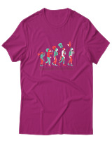 T-Shirt  Γυναικείο - Guitarist Evolution - Color Thumbnail Φούξια