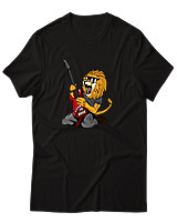 T-Shirt Αντρικό - Guitarist Lion - Color Thumbnail Μαύρο