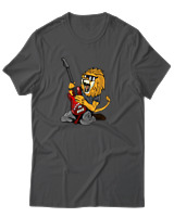 T-Shirt Αντρικό - Guitarist Lion - Color Thumbnail Ανθρακί