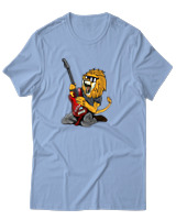 T-Shirt Αντρικό - Guitarist Lion - Color Thumbnail Γαλάζιο