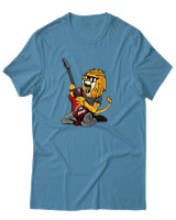 T-Shirt Αντρικό - Guitarist Lion - Color Thumbnail Τιρκουάζ