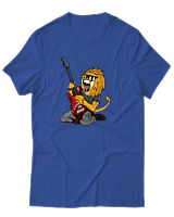 T-Shirt Αντρικό - Guitarist Lion - Color Thumbnail Μπλε Ρουά