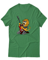 T-Shirt Αντρικό - Guitarist Lion - Color Thumbnail Πράσινο