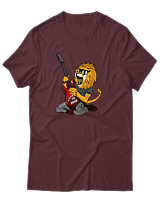 T-Shirt Αντρικό - Guitarist Lion - Color Thumbnail Μπορντό