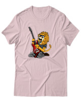T-Shirt Αντρικό - Guitarist Lion - Color Thumbnail Απαλό Ροζ