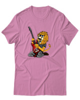 T-Shirt Αντρικό - Guitarist Lion - Color Thumbnail Ροζ