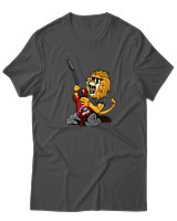 T-Shirt  Γυναικείο - Guitarist Lion - Color Thumbnail Ανθρακί