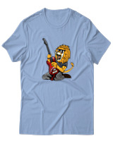 T-Shirt  Γυναικείο - Guitarist Lion - Color Thumbnail Γαλάζιο