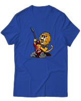 T-Shirt  Γυναικείο - Guitarist Lion - Color Thumbnail Μπλέ Ρουά