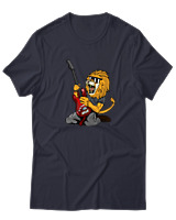 T-Shirt  Γυναικείο - Guitarist Lion - Color Thumbnail Σκούρο Μπλέ