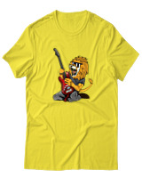 T-Shirt  Γυναικείο - Guitarist Lion - Color Thumbnail Κίτρινο