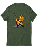 T-Shirt  Γυναικείο - Guitarist Lion - Color Thumbnail Κυπαρισσί