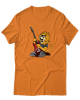 T-Shirt  Γυναικείο - Guitarist Lion - Color Thumbnail Πορτοκαλί