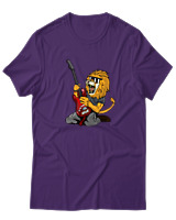T-Shirt  Γυναικείο - Guitarist Lion - Color Thumbnail Μώβ