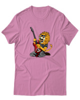 T-Shirt  Γυναικείο - Guitarist Lion - Color Thumbnail Ροζ