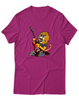 T-Shirt  Γυναικείο - Guitarist Lion - Color Thumbnail Φούξια