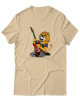 T-Shirt  Γυναικείο - Guitarist Lion - Color Thumbnail Μπέζ