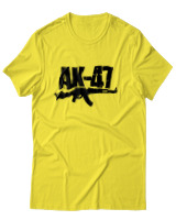T-Shirt Αντρικό - Guns Ak47 - Color Thumbnail Κίτρινο