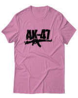 T-Shirt Αντρικό - Guns Ak47 - Color Thumbnail Ροζ