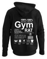 Φούτερ με κουκούλα - Gym Rat - Color Thumbnail Μαύρο